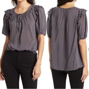 DR2 Ruffle Neck Peasant Blouse